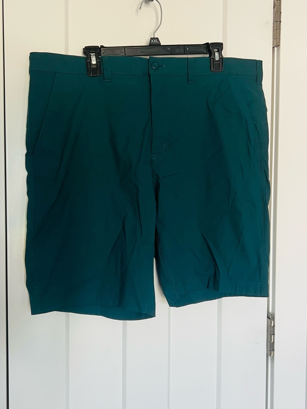 Eddie Bauer Men's Flat-Front Shorts in Teal Green